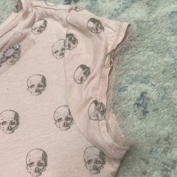 Princess Vera Wang Beaded Pink Skull Tee - Picture 9 of 9